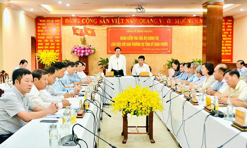 Đoàn kiểm tra của Bộ Chính trị sẽ kiểm tra 27 nội dung với Tỉnh ủy Bình Phước
