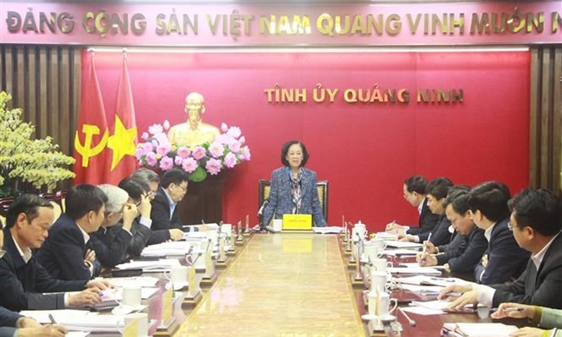 Trưởng Ban Tổ chức Trung ương Đảng Trương Thị Mai làm việc với Tỉnh ủy Quảng Ninh