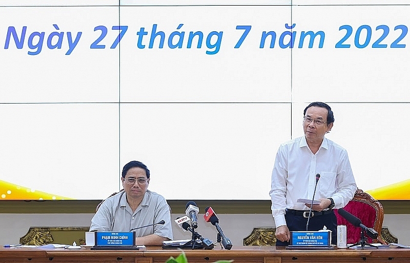 Thủ tướng Phạm Minh Chính làm việc với lãnh đạo Thành phố Hồ Chí Minh